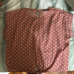 Shein Pink Polka Dot Top